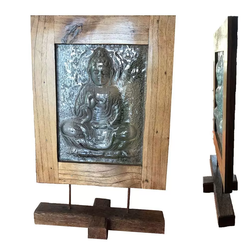 Buddhakép üvegből fakeretben (44*70 cm)